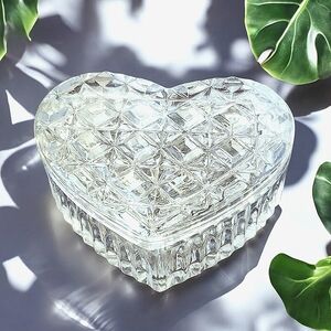 German Handcrafted Leaded Crystal Heart Shaped Gift Box, Trinket Bowl, Valentine